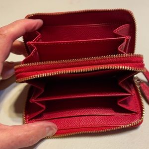 Red Leather Accordion Credit Card Money Holder